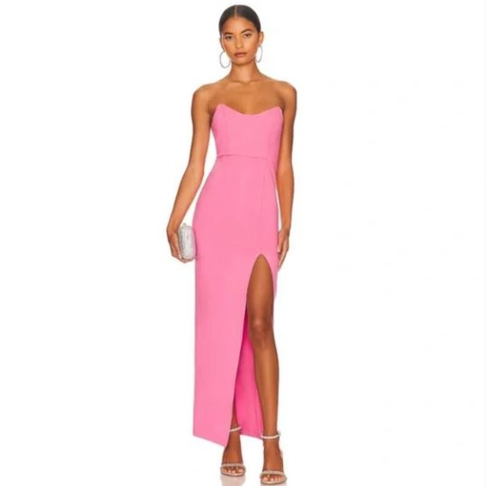 superdown Ryleigh Strapless Maxi Dress in Pink